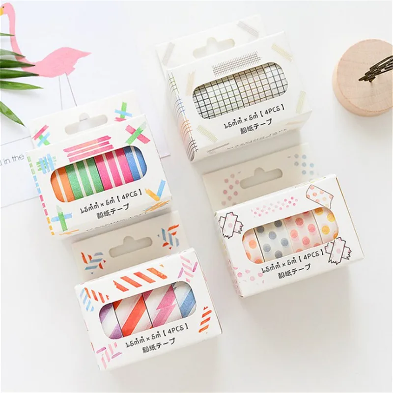 4 Rolls/lot Japanese Washi Masking Tape Set Grid Stripe Dot Paper Masking Tapes Washi Tape DIY Scrapbooking Sticker
4 Rolls/lot Japanese Washi Masking Tape Set Grid Stripe Dot Paper Masking Tapes Washi Tape DIY Scrapbooking Sticker