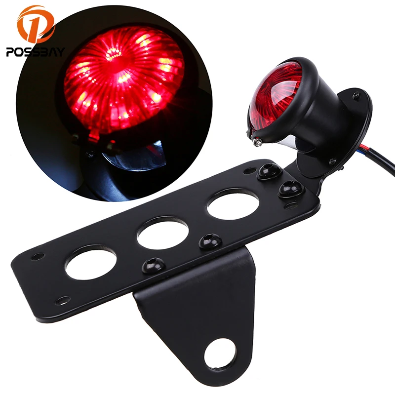 POSSBAY DC 12V LED Motorcycle Taillight Scooter Stop Indicator Lamps Red Lens With License Plate Bracket Universal Tail Lights
POSSBAY DC 12V LED Motorcycle Taillight Scooter Stop Indicator Lamps Red Lens With License Plate Bracket Universal Tail Lights