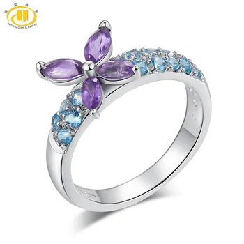 Hutang Amethyst Wedding Ring Natural Gemstone Sky Blue Topaz Solid 925 Sterling Silver Fine Fashion Butterfly Aimal Jewelry Gift
Hutang Amethyst Wedding Ring Natural Gemstone Sky Blue Topaz Solid 925 Sterling Silver Fine Fashion Butterfly Aimal Jewelry Gift