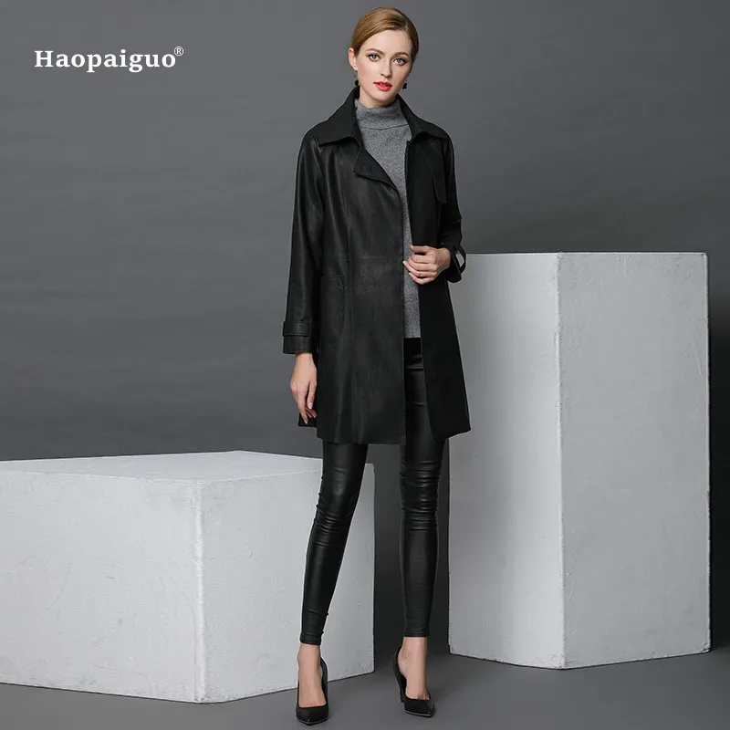 Women Fashion Autumn Winte PU Leather 2018 Black Full Sleeve Turn-down Collar Vintage Office Long Coat Work Ladies Outwear Coats
Women Fashion Autumn Winte PU Leather 2018 Black Full Sleeve Turn-down Collar Vintage Office Long Coat Work Ladies Outwear Coats