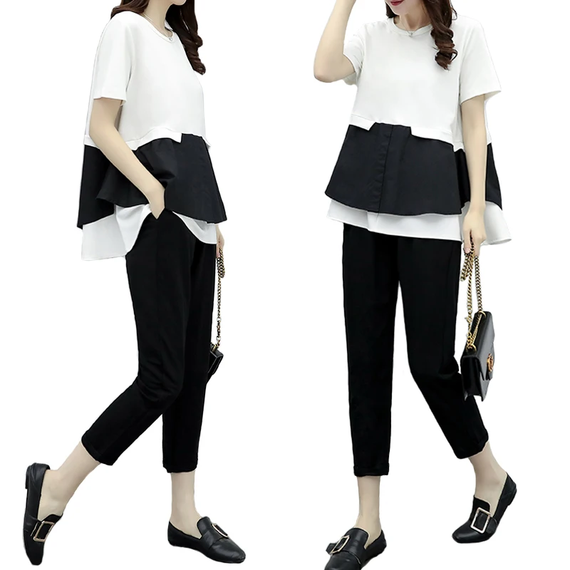 5XL Large size women clothing 2018 summer new temperament slim 2 piece suits womens casual blouses+pants sets female loose sets
5XL Large size women clothing 2018 summer new temperament slim 2 piece suits womens casual blouses+pants sets female loose sets