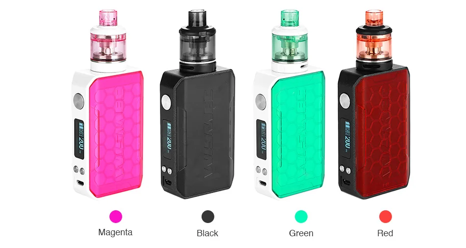 New Original 200W WISMEC SINUOUS V200 TC Kit with 2ml/3ml Amor NSE Tank & Child Lock MTL & DL Vape Kit No 18650 Battery Box Mod