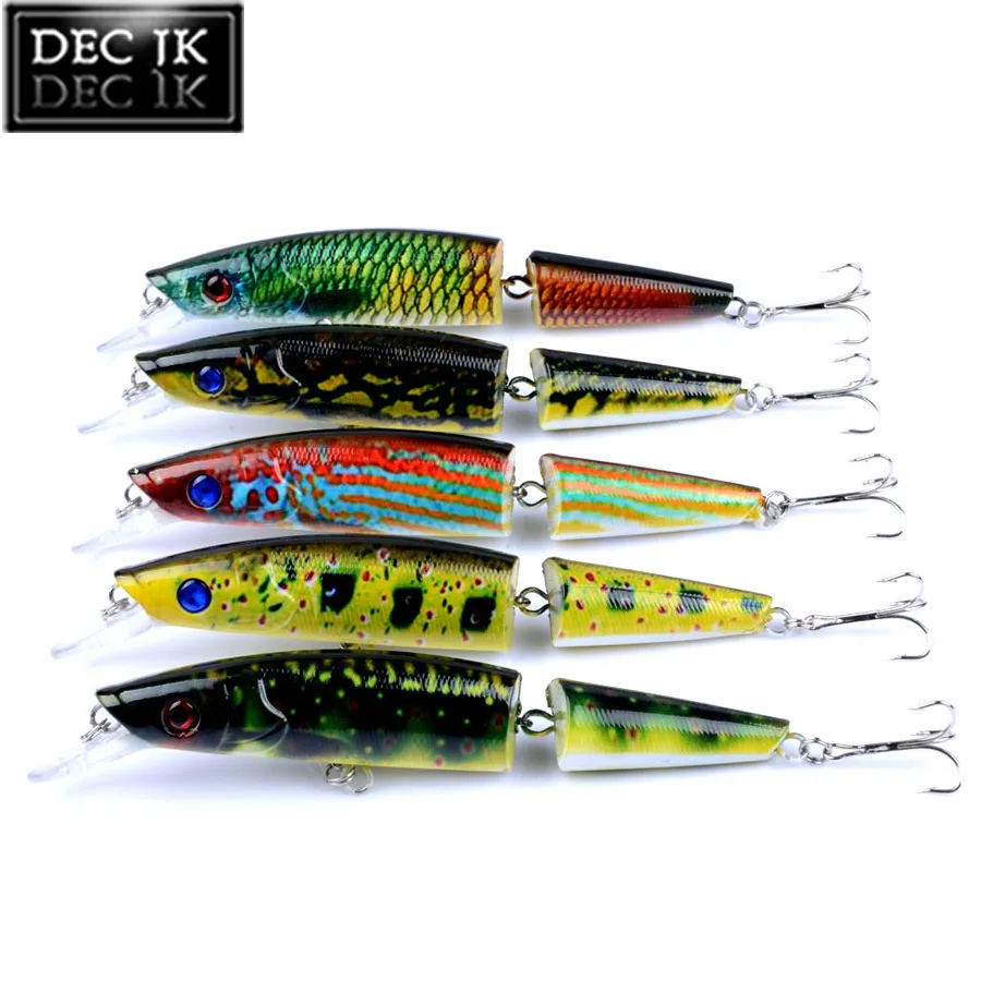 1PCS Minnow Sea Artificial Fishing Lures Tackle Multi Section Lure Bait Fish Fake Hard Laser Bait Set Wobblers For Pike Trolling (12)