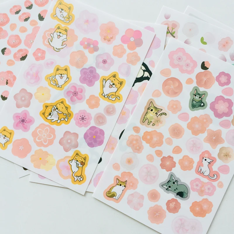 6 Sheets Sakura Cat Puppy Dogs Decorative Stickers Adhesive Craft Decor Notebook Diary Decor
6 Sheets Sakura Cat Puppy Dogs Decorative Stickers Adhesive Craft Decor Notebook Diary Decor