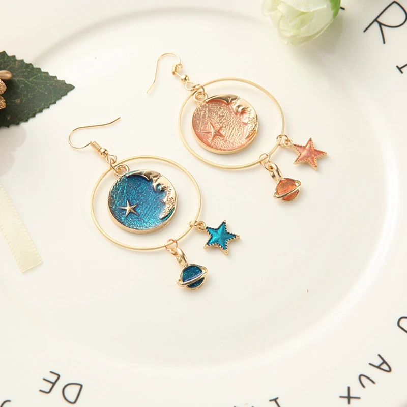 Korean Romantic Star Moon Drop Earrings For Women Jewelry Lovely Blue Alloy Crystal Dangle Earrings Female Party Gift
Korean Romantic Star Moon Drop Earrings For Women Jewelry Lovely Blue Alloy Crystal Dangle Earrings Female Party Gift