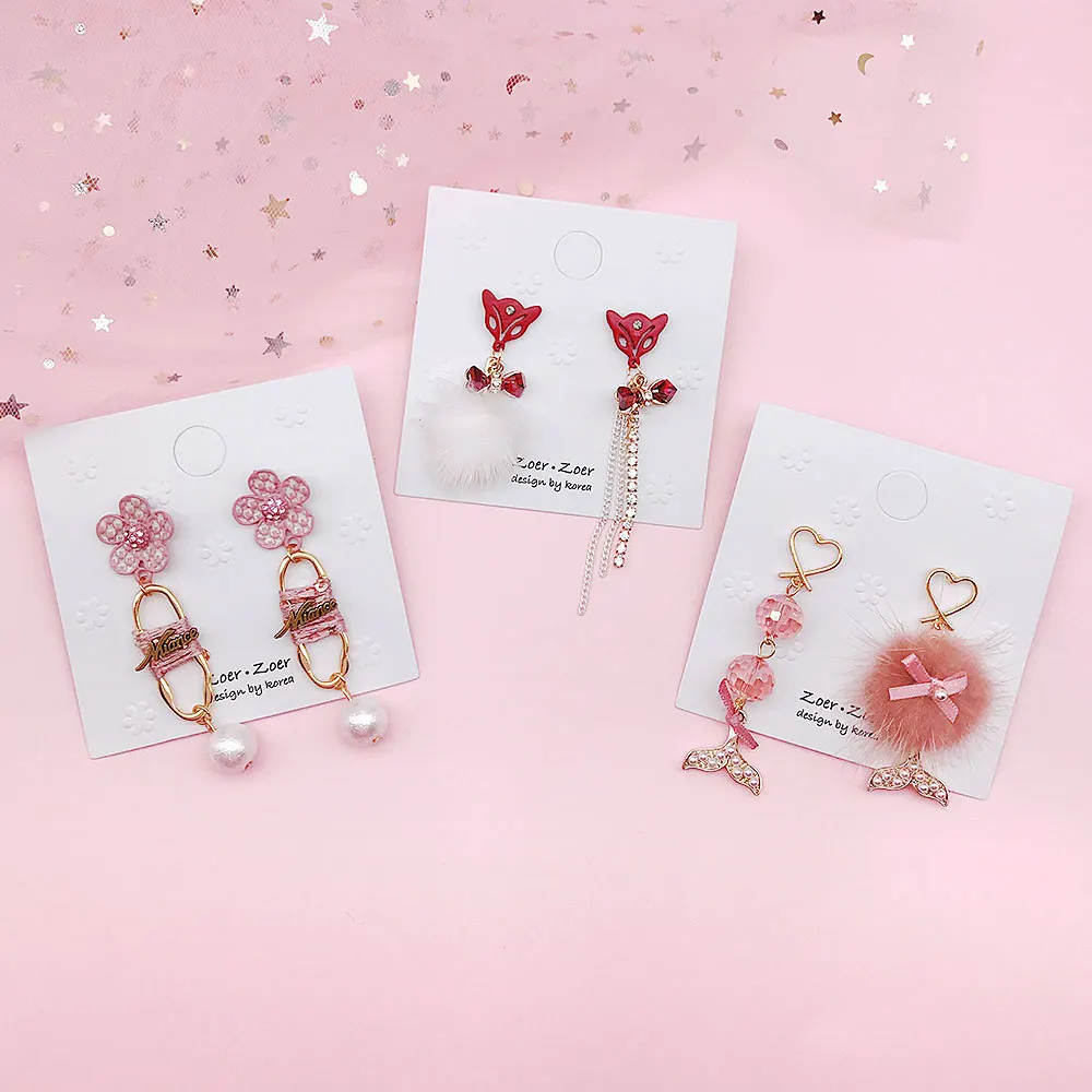 New Fox Flocking Heart Drop Earrings for Sweet Girls Winter Romantic Simple Pink Flower Dangle Asymmetric Earrings for Women
New Fox Flocking Heart Drop Earrings for Sweet Girls Winter Romantic Simple Pink Flower Dangle Asymmetric Earrings for Women
