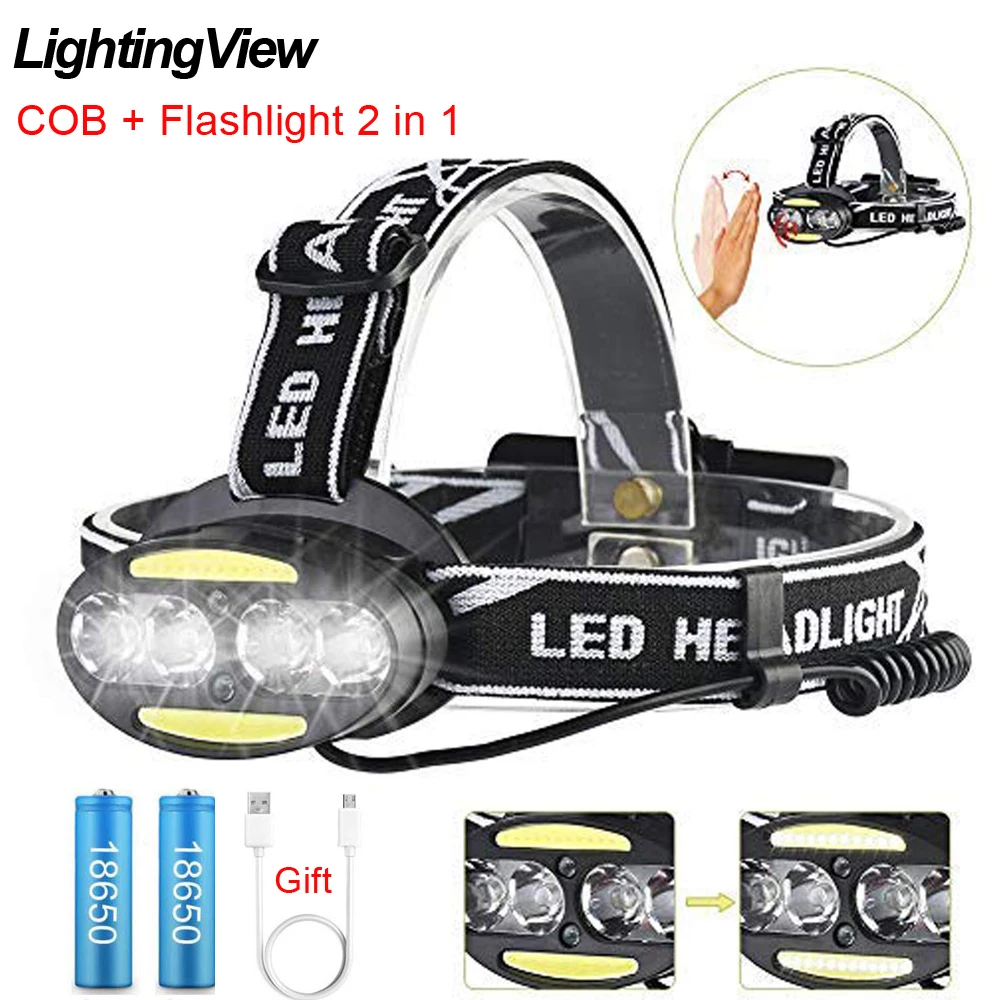 Lightingview 15000 Lumens Super Bright LED Headlamp with 4xT6+2xCOB+2xRed LED 7 Lighting Modes Headlight 18650 Batteries
Lightingview 15000 Lumens Super Bright LED Headlamp with 4xT6+2xCOB+2xRed LED 7 Lighting Modes Headlight 18650 Batteries