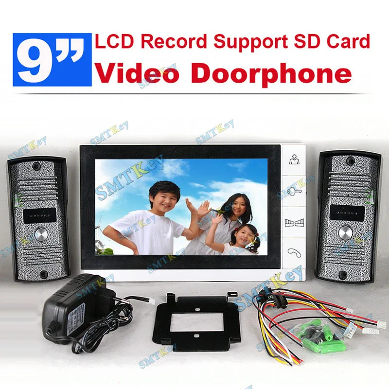 2 to 1 doorphone system 9 inch TFT Monitor LCD Color Video Record Door Phone DoorBell Intercom System with IR camera
2 to 1 doorphone system 9 inch TFT Monitor LCD Color Video Record Door Phone DoorBell Intercom System with IR camera