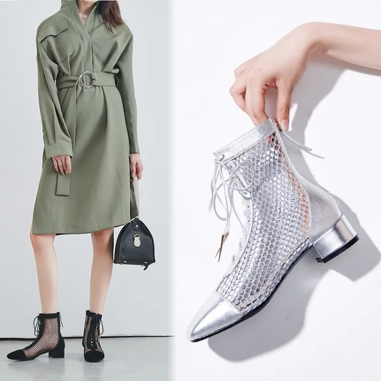 mesh boots summer women ankle boots suede Hollow out Pointed toe Rome sandals Cool boots Fashion breathable Women's footwear
mesh boots summer women ankle boots suede Hollow out Pointed toe Rome sandals Cool boots Fashion breathable Women's footwear