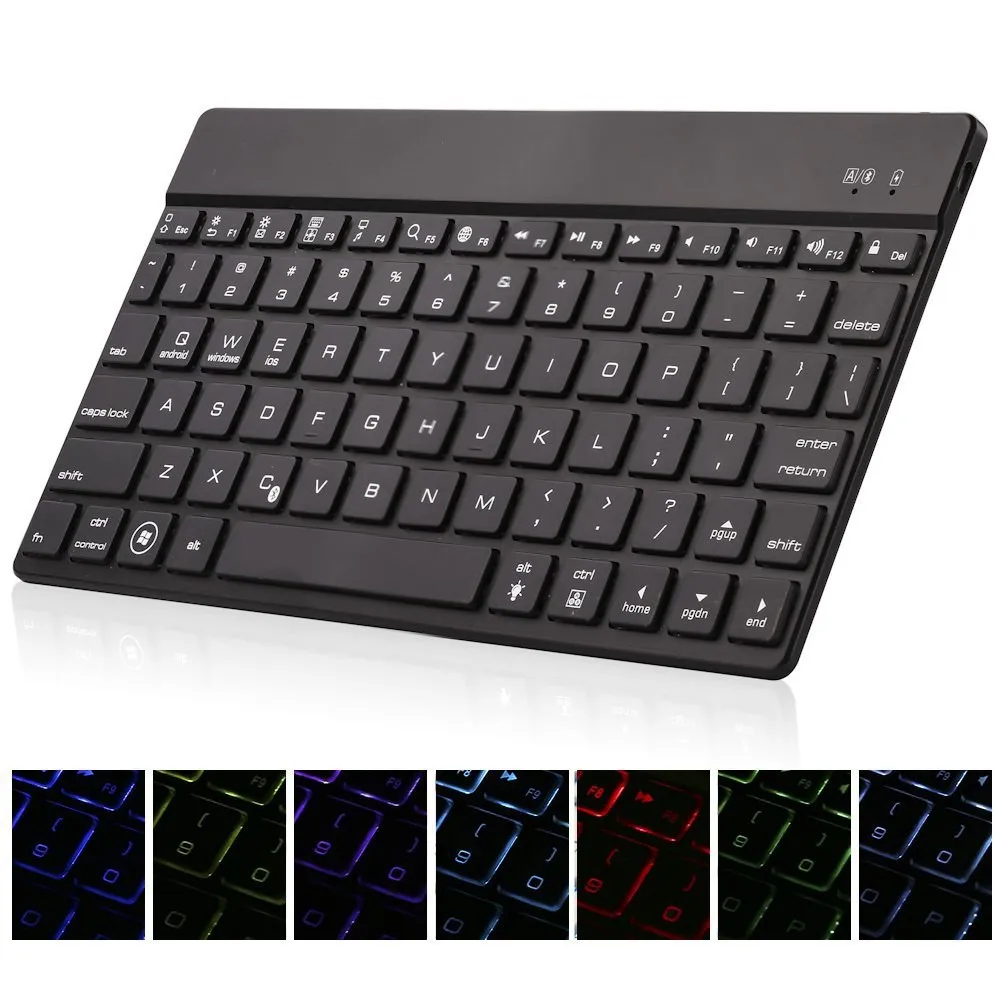 7 Colors LED Backlight Aluminum Wireless Bluetooth Russian/Hebrew/Spanish Keyboard For Huawei MediaPad M5 10.8/M5 Pro Tablet | Компьютеры