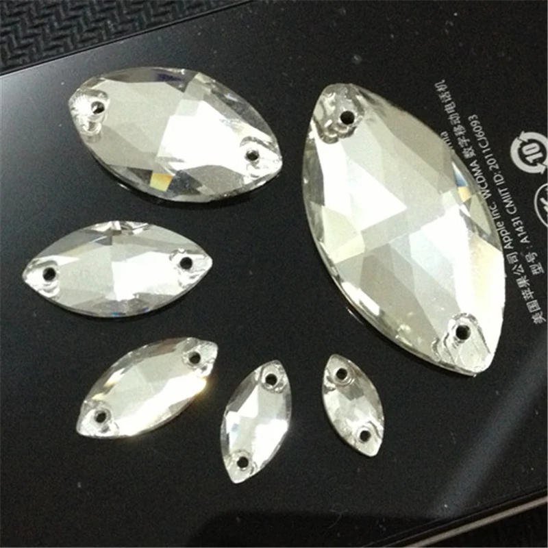 TopStone Crystal Clear Horse Eye Sew on Rhinestone 5x10mm 6x12mm 7x15mm 9x18mm 13x22mm Marquise Navette Sewing Glass Crystals
TopStone Crystal Clear Horse Eye Sew on Rhinestone 5x10mm 6x12mm 7x15mm 9x18mm 13x22mm Marquise Navette Sewing Glass Crystals