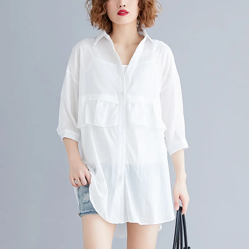 Johnature Casual Loose Womens Tops And Blouses 2019 New Ruffles Turn-down Collar Half Sleeve Long Sunscreen Cardigan Shirt
Johnature Casual Loose Womens Tops And Blouses 2019 New Ruffles Turn-down Collar Half Sleeve Long Sunscreen Cardigan Shirt