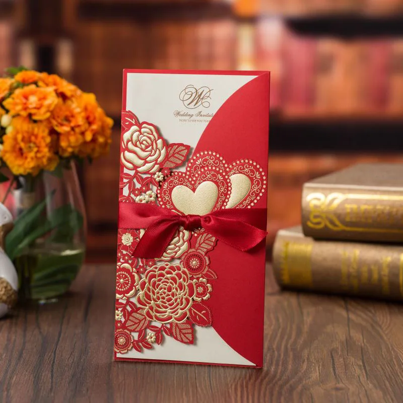 1pcs Sample Red Laser Cut Wedding Invitations Card Rose Love Heart Greeting Cards Customize with Ribbon Wedding Party Supplies
1pcs Sample Red Laser Cut Wedding Invitations Card Rose Love Heart Greeting Cards Customize with Ribbon Wedding Party Supplies