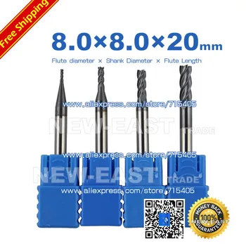 5PCS solid carbide 8.0*8*20*60mm 8.0mm diameter 4 flutes HRC 55 CB CARBIDE for Stainless steel AlTiN
5PCS solid carbide 8.0*8*20*60mm 8.0mm diameter 4 flutes HRC 55 CB CARBIDE for Stainless steel AlTiN