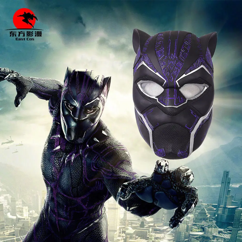 

2018 Black Panther Helmet Avengers Infinity War Power Black panther Blue Black Panther Superhero Helmet PVC