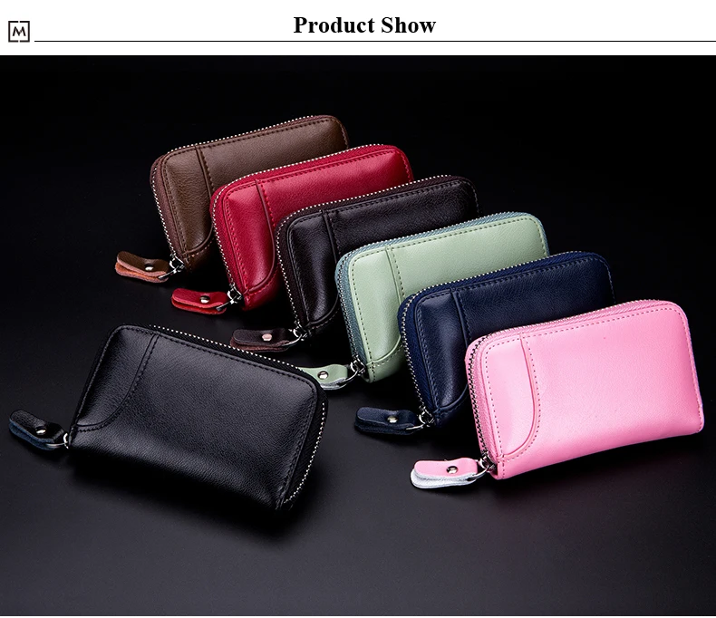 Lomelobo Unisex Split Leather Key Wallet Litchi Pattern Women Multi-Function Coin Purse Men Car Chain Bags Credit ID Card Holder HCL950 Details (11)