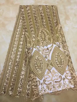 2018 African Lace Fabric Embroidery Net Gold Sequins Mesh Tulle Lace Fabric Nigerian Velvet Lace French Guipure Cord Lace 
2018 African Lace Fabric Embroidery Net Gold Sequins Mesh Tulle Lace Fabric Nigerian Velvet Lace French Guipure Cord Lace