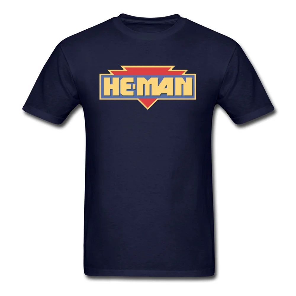 All Cotton Men's Short Sleeve He Man Logo 21198 T Shirts Print Tees Prevailing Simple Style O Neck T Shirts Free Shipping He Man Logo 21198 navy
