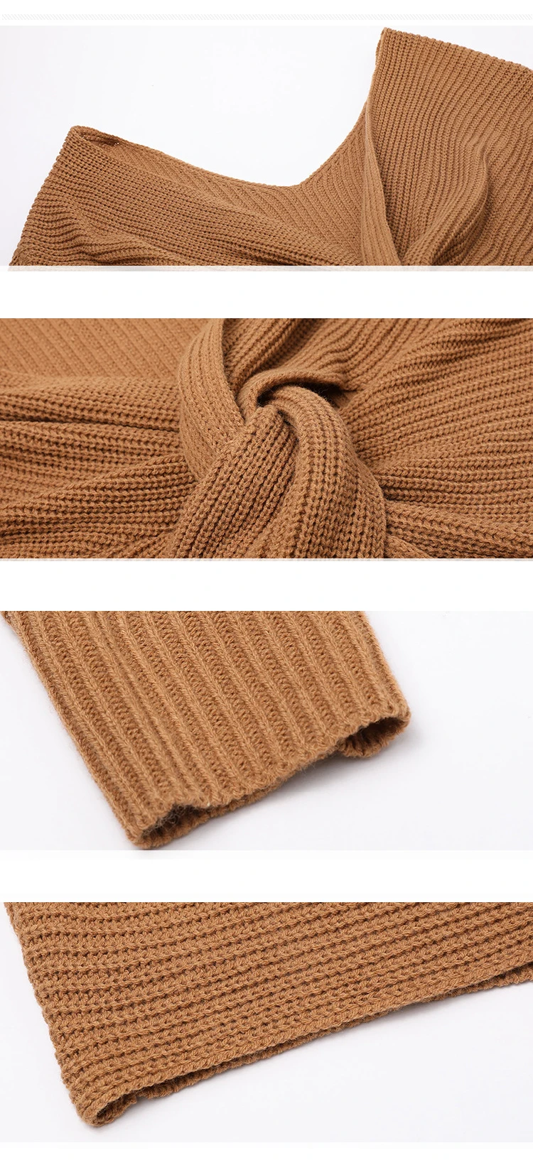 European and American women's spring and autumn and winter new solid color V-neck pullover sweater sexy leak-back sweater (9)