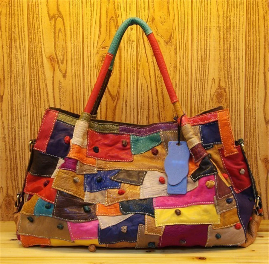 NEW leather color matching stitching national wind hand the bill of lading shoulder worn goatskin ladies handbags
NEW leather color matching stitching national wind hand the bill of lading shoulder worn goatskin ladies handbags