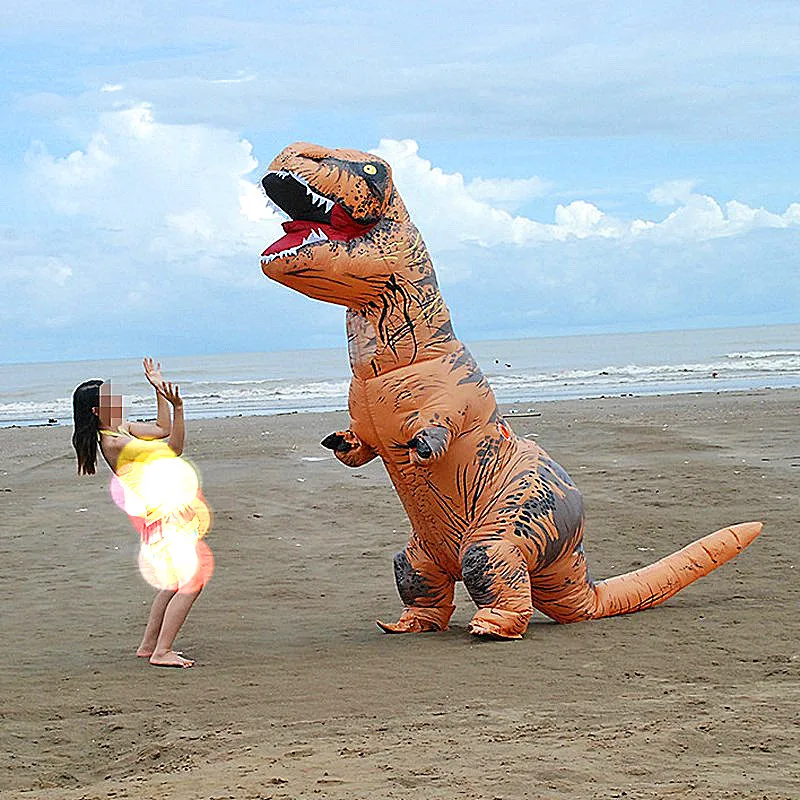 Надувной Динозавр для взрослых детей Забавные игрушки T REX удар платье талисман