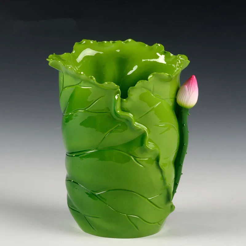 Chinaware Creative Small Place Ceramic Craft Pen Container Consecrate Buddha Lotus Leaf Put Incense Cone House Decoration
Chinaware Creative Small Place Ceramic Craft Pen Container Consecrate Buddha Lotus Leaf Put Incense Cone House Decoration