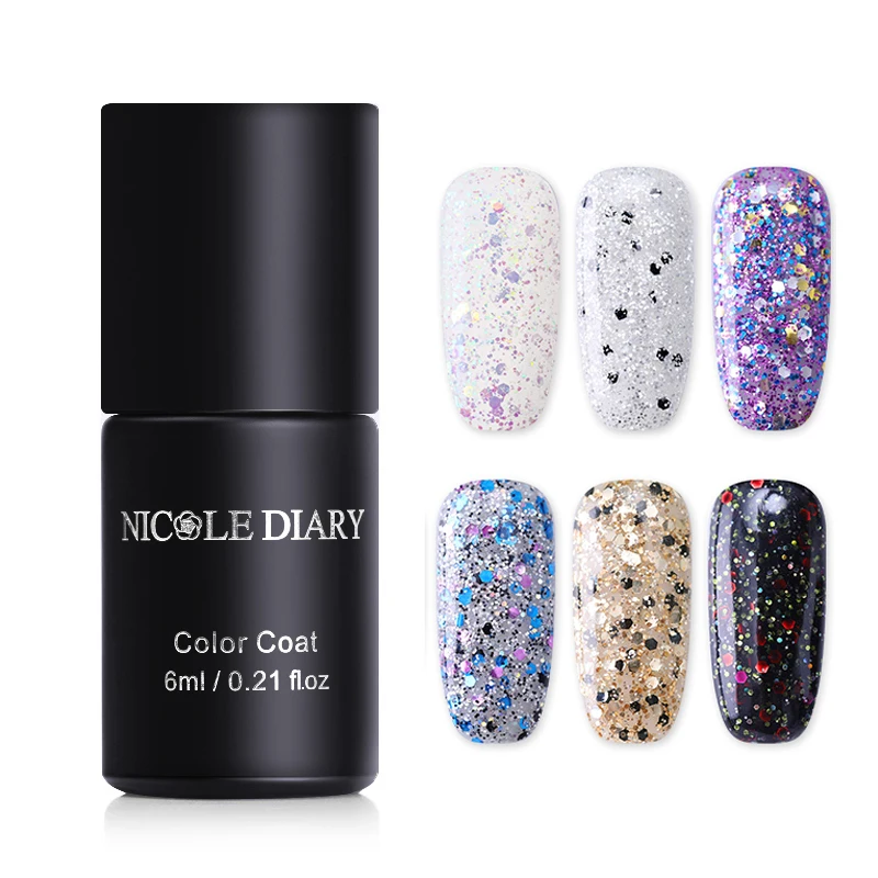 NICOLE DIARY Nail Gel Glitter UV Gel Manicure Shiny Sequins Soak Off Gel Nail Polish Vernis Semi Permanent 6ml
NICOLE DIARY Nail Gel Glitter UV Gel Manicure Shiny Sequins Soak Off Gel Nail Polish Vernis Semi Permanent 6ml