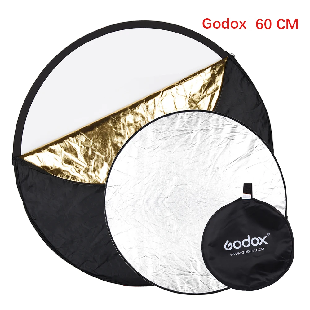 GODOX Portable 5 in 1 24" 60cm Collapsible Light Round Photography Reflector for Studio Multi Photo Disc
GODOX Portable 5 in 1 24" 60cm Collapsible Light Round Photography Reflector for Studio Multi Photo Disc