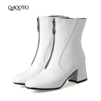 2019 Fashion Patent Leather Ankle Boots Women Thick High Heel Zipper Boots Square Toe Autumn Winter Female Shoes Big Size 34-43
2019 Fashion Patent Leather Ankle Boots Women Thick High Heel Zipper Boots Square Toe Autumn Winter Female Shoes Big Size 34-43