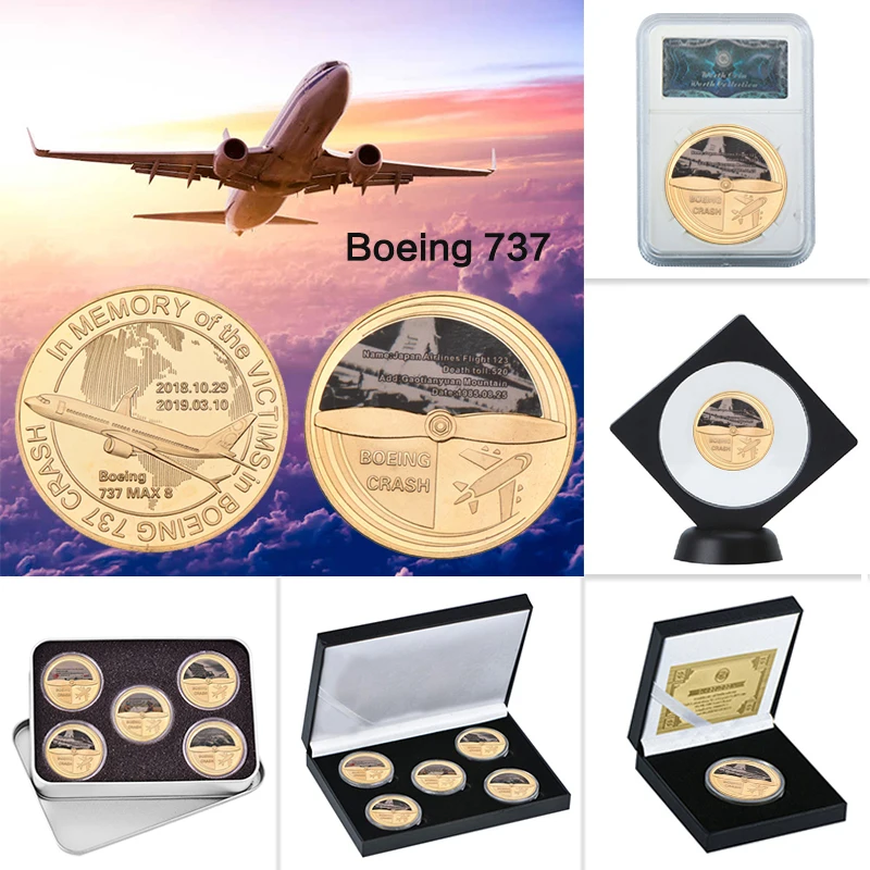 WR Boeing 737 Crash Gold Plated Collectible Coins Set with Coin Holder US Metal Commemorative Coins Souvenir Gift Dropshipping
WR Boeing 737 Crash Gold Plated Collectible Coins Set with Coin Holder US Metal Commemorative Coins Souvenir Gift Dropshipping