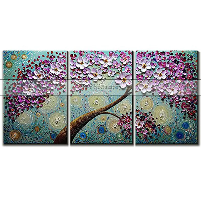 New handmade Modern Canvas on Oil Painting Palette knife Tree 3D Flowers Paintings Home living room Decor Wall Art
New handmade Modern Canvas on Oil Painting Palette knife Tree 3D Flowers Paintings Home living room Decor Wall Art