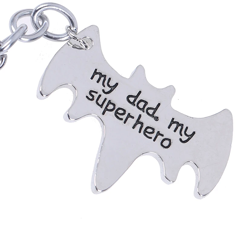1XMy Dad My Superhero" bat shape keychain daddy keyrings gift for Fathers Dat9 