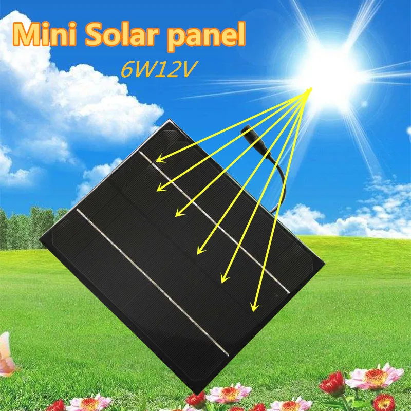 12V 6W Solar Panel Portable Power Bank Board External Battery Charging Solar Cell Board DIY Clips Outdoor Travelling
12V 6W Solar Panel Portable Power Bank Board External Battery Charging Solar Cell Board DIY Clips Outdoor Travelling