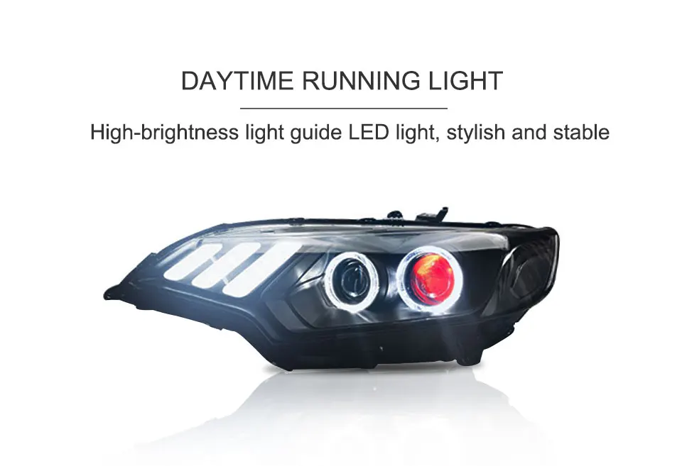For Honda Fit JAZZ 2014-2017 LED Car Headlight Assembly LED Demon Eyes DRL Turn Signal Lights Projector Lens (7)