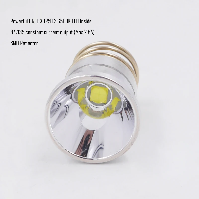 26.5mm XHP50.2 6500K 2600 lumens Max SMO reflector flashlight module drop-in for SureFire 6P 9P,WF-501B WF-502B M5 M6 torch
26.5mm XHP50.2 6500K 2600 lumens Max SMO reflector flashlight module drop-in for SureFire 6P 9P,WF-501B WF-502B M5 M6 torch