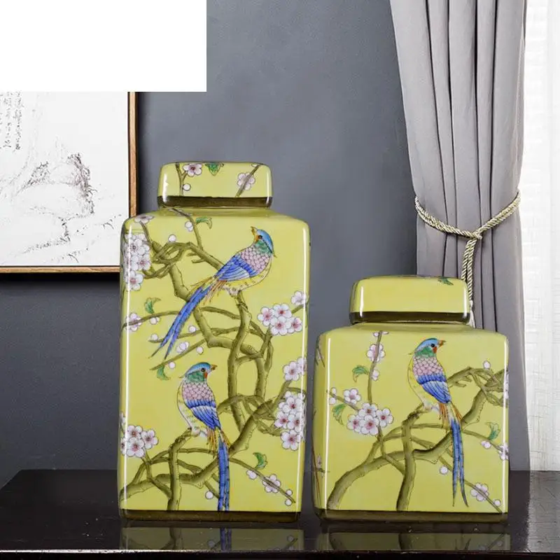 Jingdezhen European Style Painted Household pot Ornaments Square Table Tops Ornaments porcelain ceramic jar vase
Jingdezhen European Style Painted Household pot Ornaments Square Table Tops Ornaments porcelain ceramic jar vase