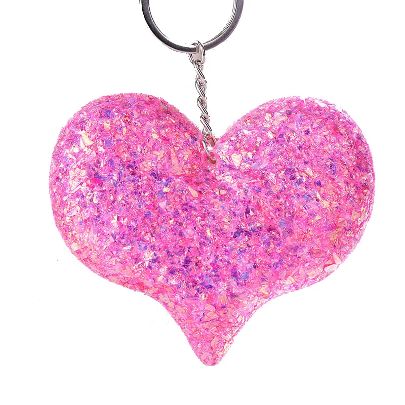 New Sequins Love Keychain Shiny Reflective Cartoon Couple Personality Accessories Heart-shaped Car Keys Pendant Jewelry | Украшения и