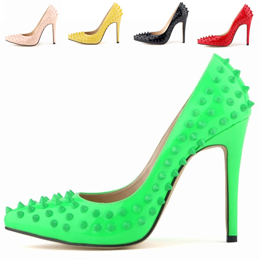TIMETANG 8 Colors Fashion Punk Rivet Women Pumps High Heels 10.5cm Pointed Toe Stiletto Ladies Dress Boat Shoes Big Size 35-42
TIMETANG 8 Colors Fashion Punk Rivet Women Pumps High Heels 10.5cm Pointed Toe Stiletto Ladies Dress Boat Shoes Big Size 35-42
