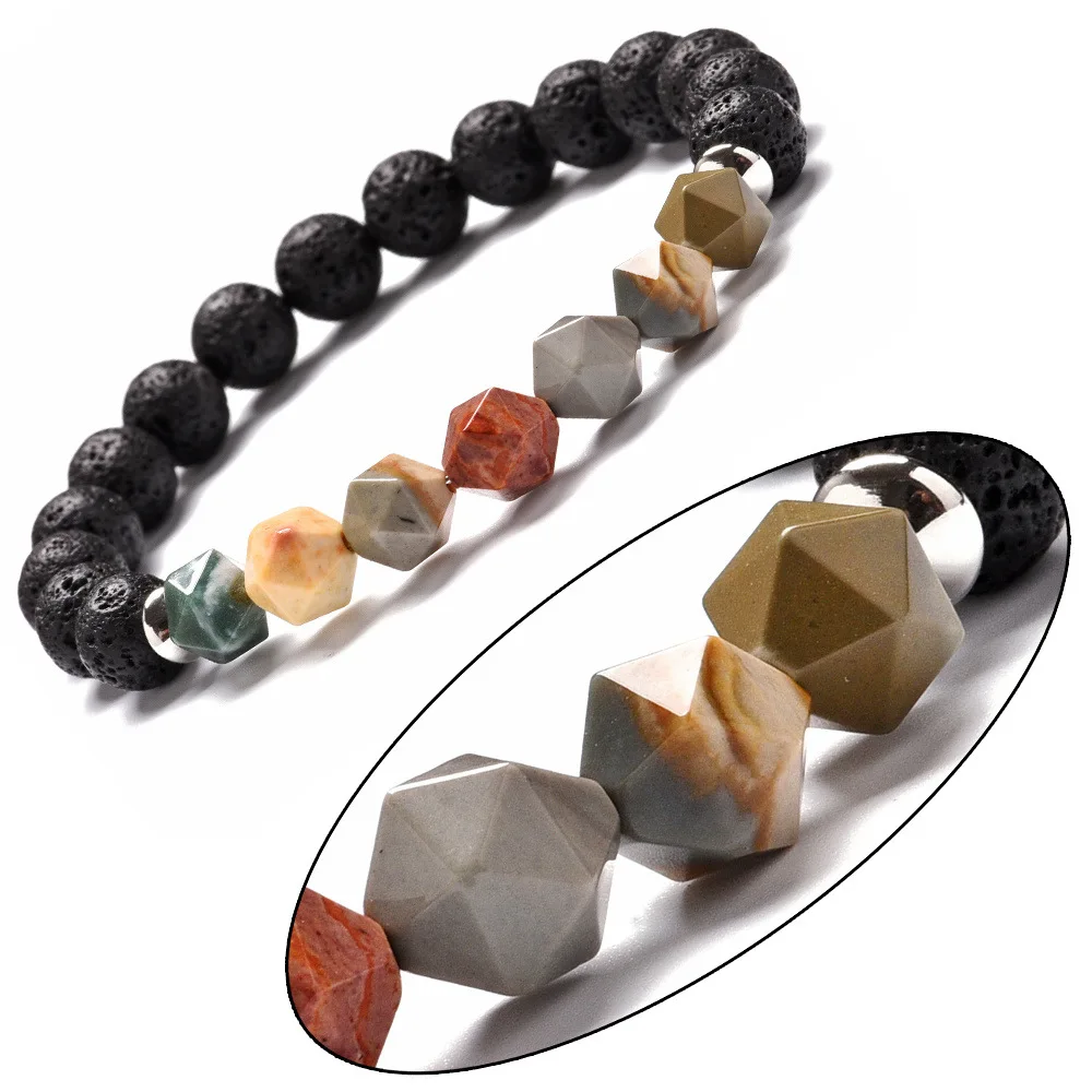 8mm Lava Stone Aromatherapy Essential Oil Diffuser Bracelet Natural Stone Cut Cross Section Energy Bracelet Jewelry
8mm Lava Stone Aromatherapy Essential Oil Diffuser Bracelet Natural Stone Cut Cross Section Energy Bracelet Jewelry