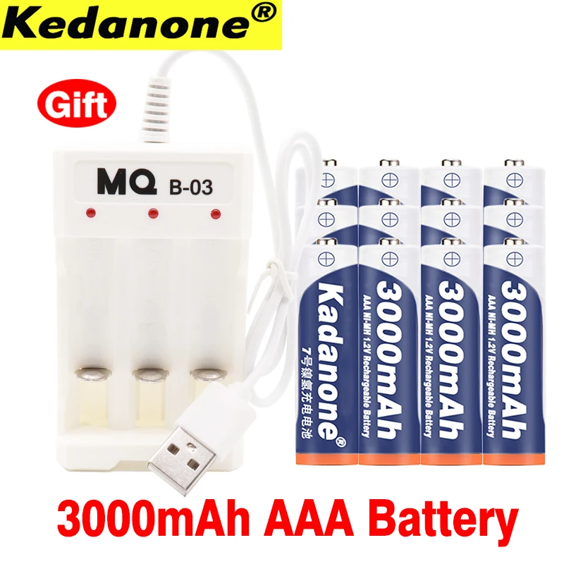 1.2v NIMH AAA Battery 3A 3000mah Rechargeable Battery ni-mh batteries AAA battery rechargeable for Remote Control Toy+ charger
1.2v NIMH AAA Battery 3A 3000mah Rechargeable Battery ni-mh batteries AAA battery rechargeable for Remote Control Toy+ charger