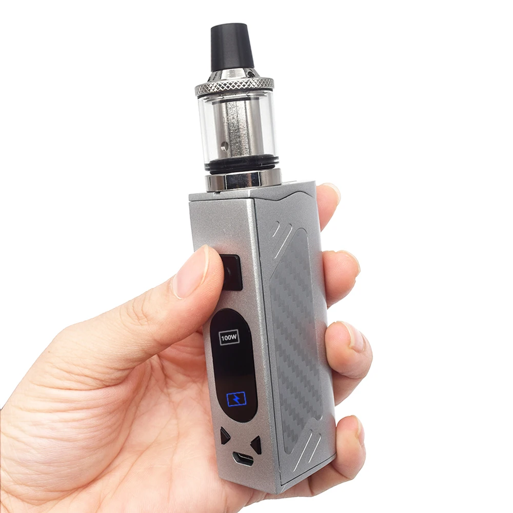 2PCS/lot 100W box mod electronic cigarette kit LED Screen 2200mah bulit-in battery 0.3ohm tank 3.5m Vapor e-cigarette kit
2PCS/lot 100W box mod electronic cigarette kit LED Screen 2200mah bulit-in battery 0.3ohm tank 3.5m Vapor e-cigarette kit