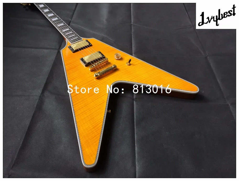 Best Electric guitar lvybest v shape guitar,orange see thru, flame top,gold parts, ebony fingerboad, free shipping!
Best Electric guitar lvybest v shape guitar,orange see thru, flame top,gold parts, ebony fingerboad, free shipping!