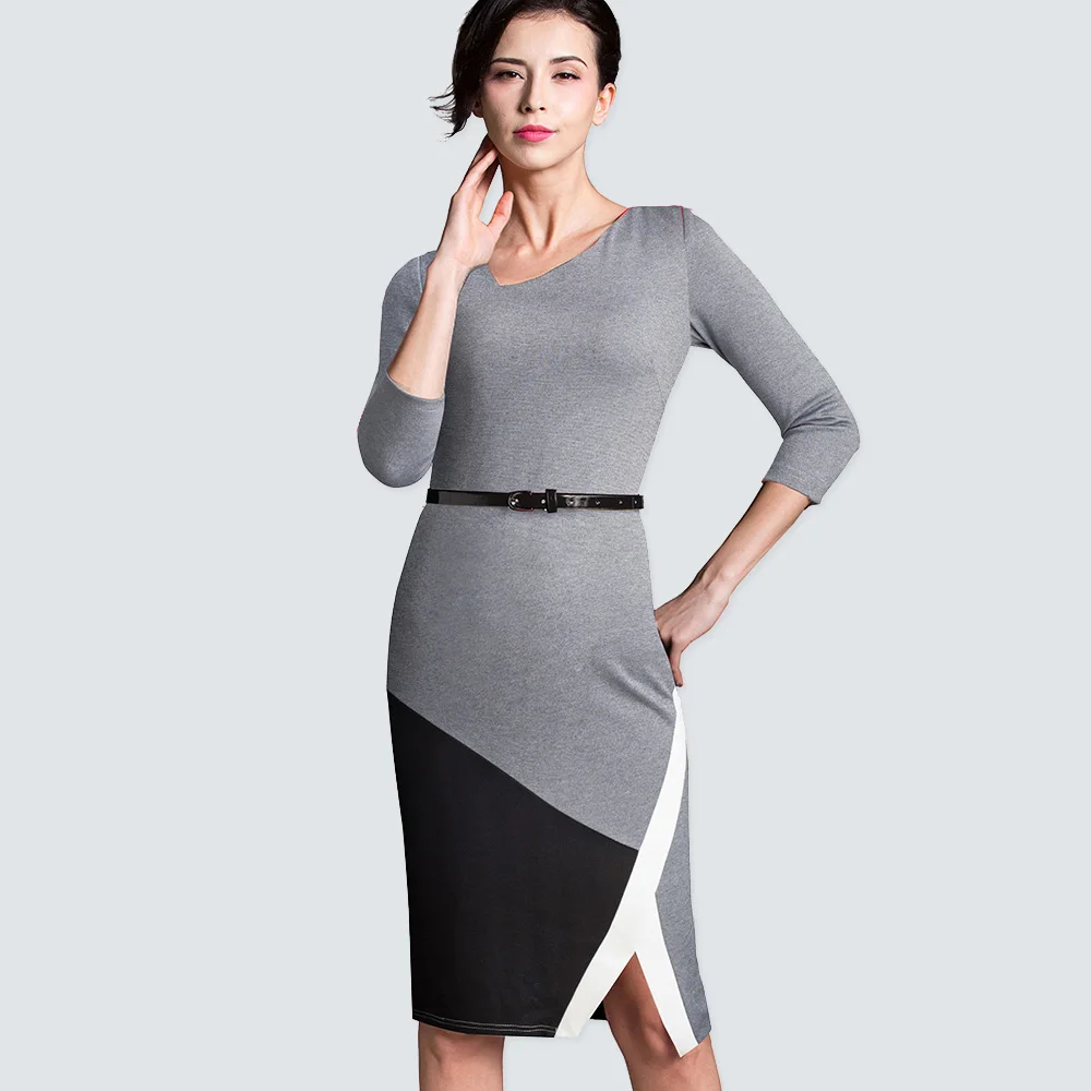 New Spring Patchwork Office Lady Dress Three Quarter Sleeve Belt Business Formal Lady Pencil Dress 1HB332
New Spring Patchwork Office Lady Dress Three Quarter Sleeve Belt Business Formal Lady Pencil Dress 1HB332