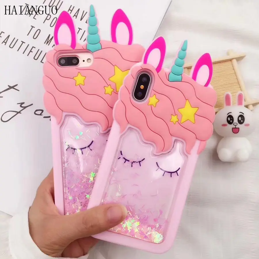 HAIANGUO 3D Unicorn Horse Cartoon Case quicksand Love Capa Silicon Soft Phone Cases For iPhone X 8 7 7Plus 6 6s Plus 5 5S Case
HAIANGUO 3D Unicorn Horse Cartoon Case quicksand Love Capa Silicon Soft Phone Cases For iPhone X 8 7 7Plus 6 6s Plus 5 5S Case