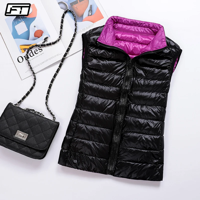 Fitaylor Women Double Side Ultra Light Duck Down Vest Coat Plus Size Packable Short Jacket Female Slim Sleeveless Outerwear
Fitaylor Women Double Side Ultra Light Duck Down Vest Coat Plus Size Packable Short Jacket Female Slim Sleeveless Outerwear