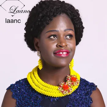 Laanc Big Crystal Bridal Wedding Party Opaque Yellow African Jewelry Set Women Nigerian Beads Necklace AL590
Laanc Big Crystal Bridal Wedding Party Opaque Yellow African Jewelry Set Women Nigerian Beads Necklace AL590
