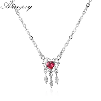 Anenjery Sweet Red Love Heart Silver Color Dream Catcher Necklace For Women Short Clavicle Chain Christmas Gift S-N300
Anenjery Sweet Red Love Heart Silver Color Dream Catcher Necklace For Women Short Clavicle Chain Christmas Gift S-N300