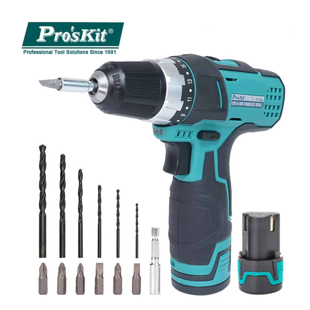 Pro'sKi PT-1206G 12V Lithium Battery Electric Drill Impact Drill Screwdriver Rechargeable Cordless Household Electric Tools Set
Pro'sKi PT-1206G 12V Lithium Battery Electric Drill Impact Drill Screwdriver Rechargeable Cordless Household Electric Tools Set