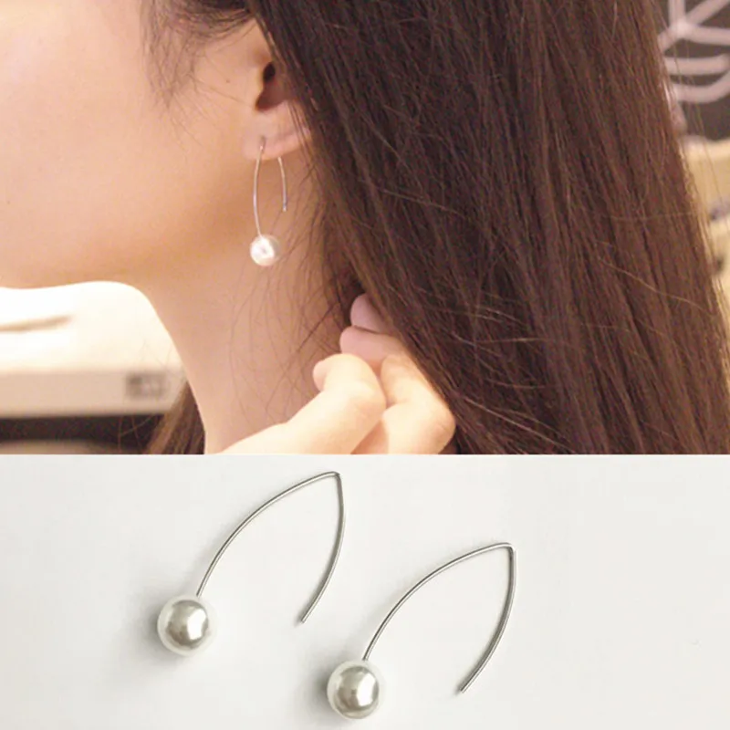 Temperament simple and elegant pair of bent pearls two wearing earrings ED240
Temperament simple and elegant pair of bent pearls two wearing earrings ED240