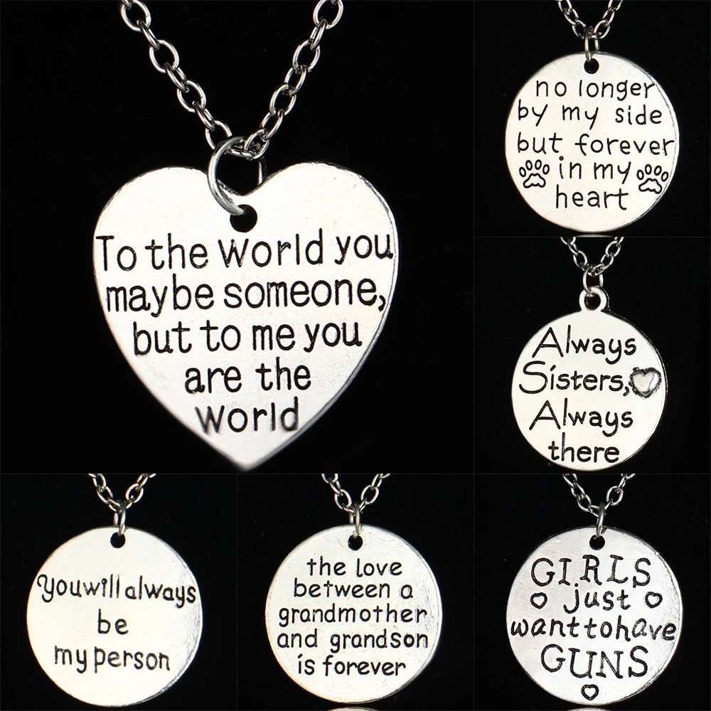 Family Love Lovers Girlfriend Boyfriend Heart Round Pendant Necklace Women Friends Sister BFF Charm Jewelry Valentine's Day Gift
Family Love Lovers Girlfriend Boyfriend Heart Round Pendant Necklace Women Friends Sister BFF Charm Jewelry Valentine's Day Gift